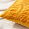 2 Pieces Fall Throw Pillow Cases, Striped Yellow Cushion Cases Velvet Pillow Covers for Farmhouse Home Decor, 16x16 Inch